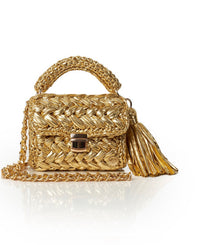 Seville Metallic Crochet Bronze Crossbody Bag