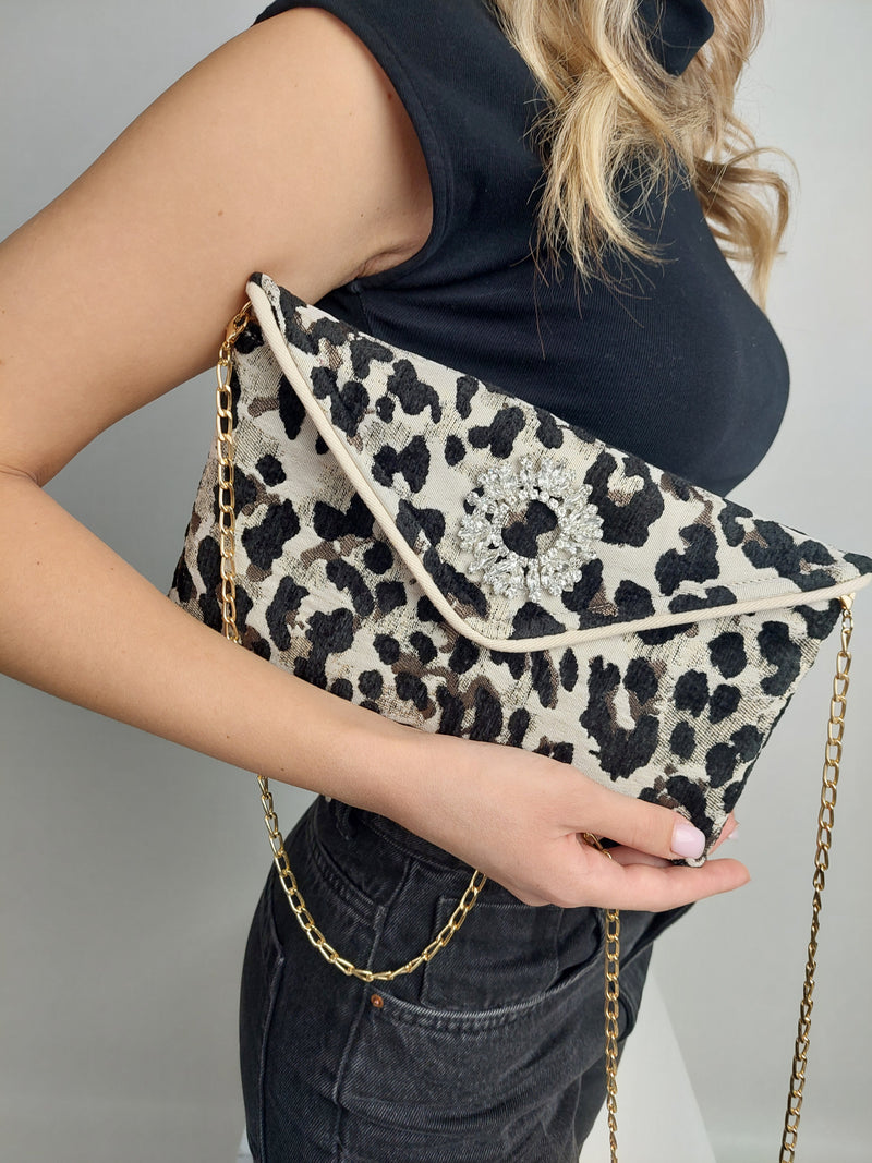 EROS Clutch With Rhinestine Buckle