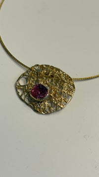 Fishnet Gold Amethyst Raw Stone Necklace