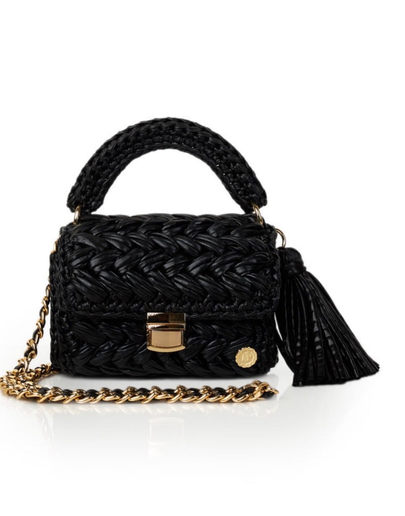 Seville Metallic Crochet Bronze Crossbody Bag