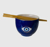 Evil Eye Ramen Bowl With Chopsticks