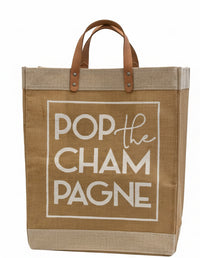 Pop The Champagne Jute Bag
