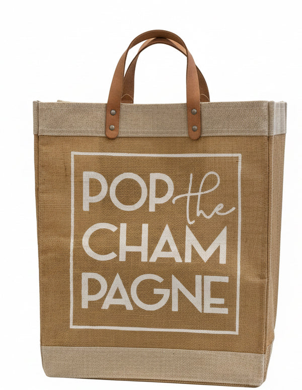 Pop The Champagne Jute Bag