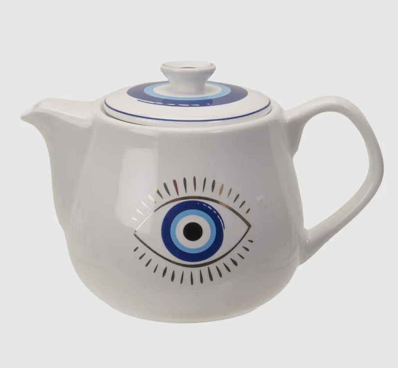 Evil Eye Tea Kettle In White