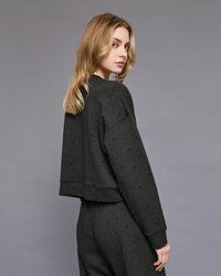 Gray Sportswear Jogger With Rhinestones