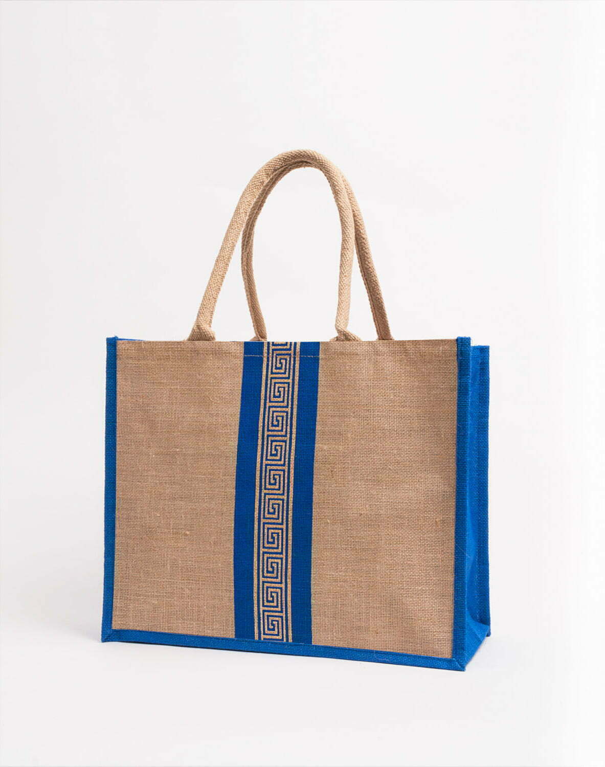 Large Navy -Natural Jute Tote