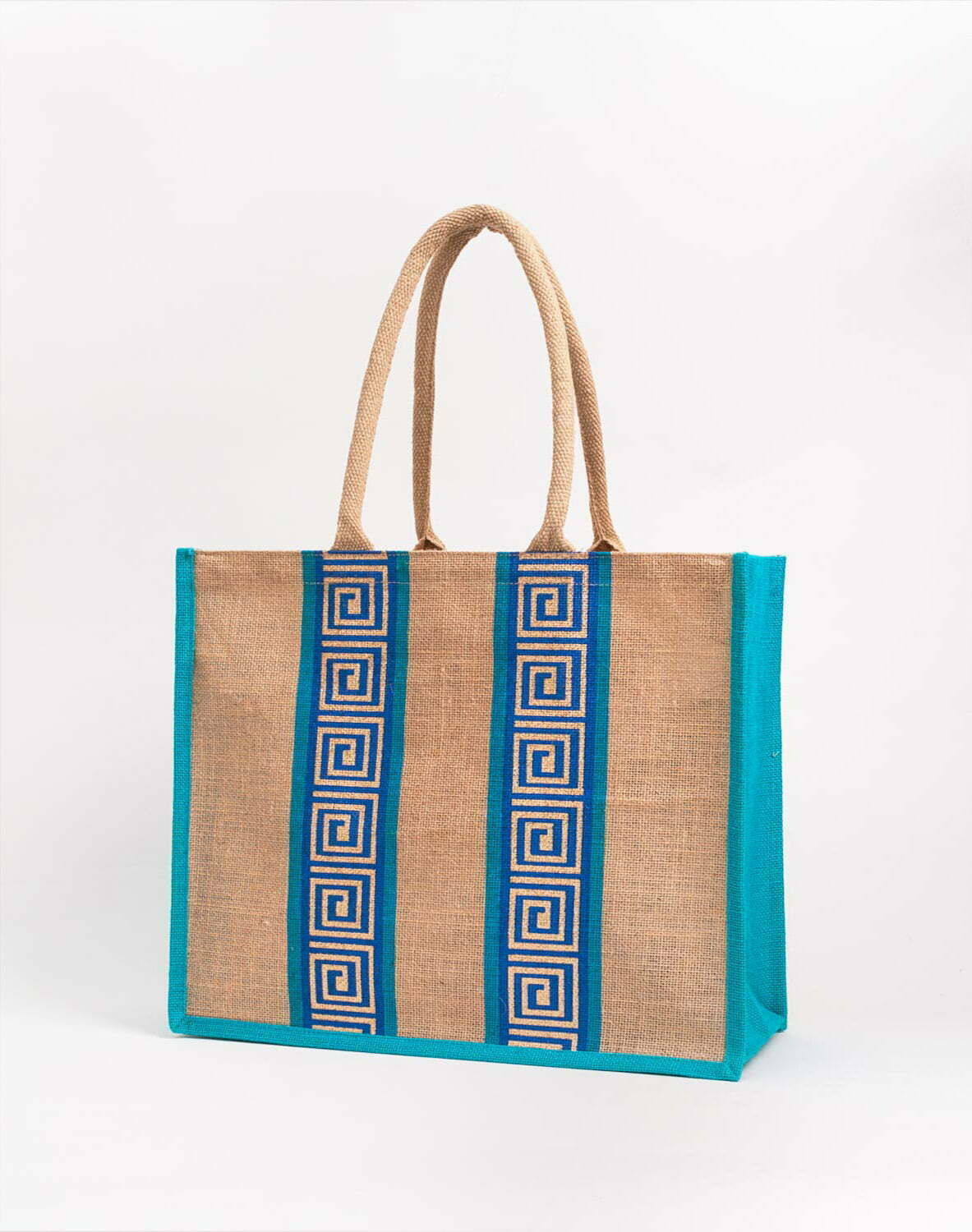 Large Double Meandros Jute Tote