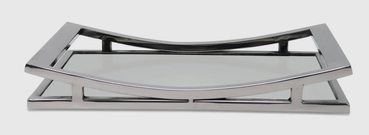 Rectangle Mirror Tray with Silver