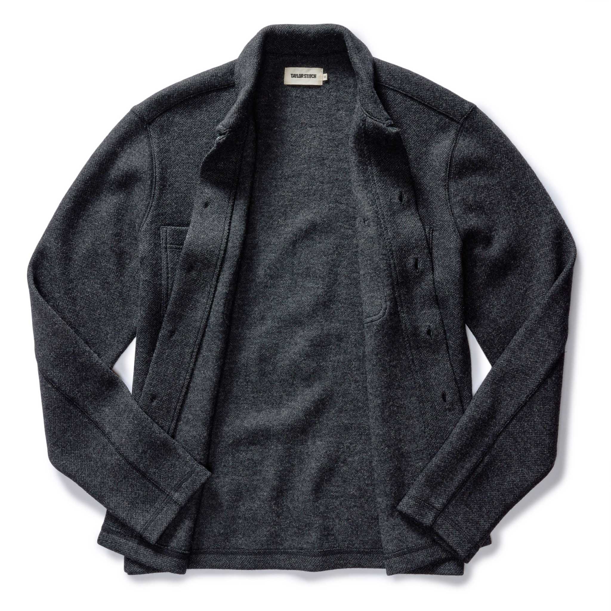 The Evans Overshirt -Charcoal Birdseye Wool