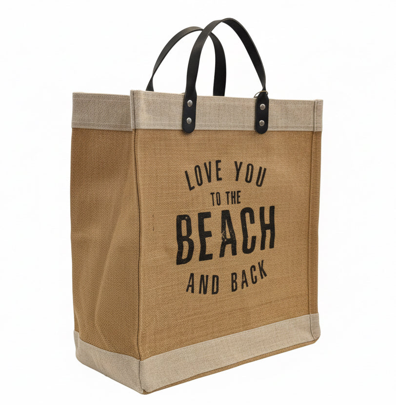 Love You To The Beach And Back Jute Bag