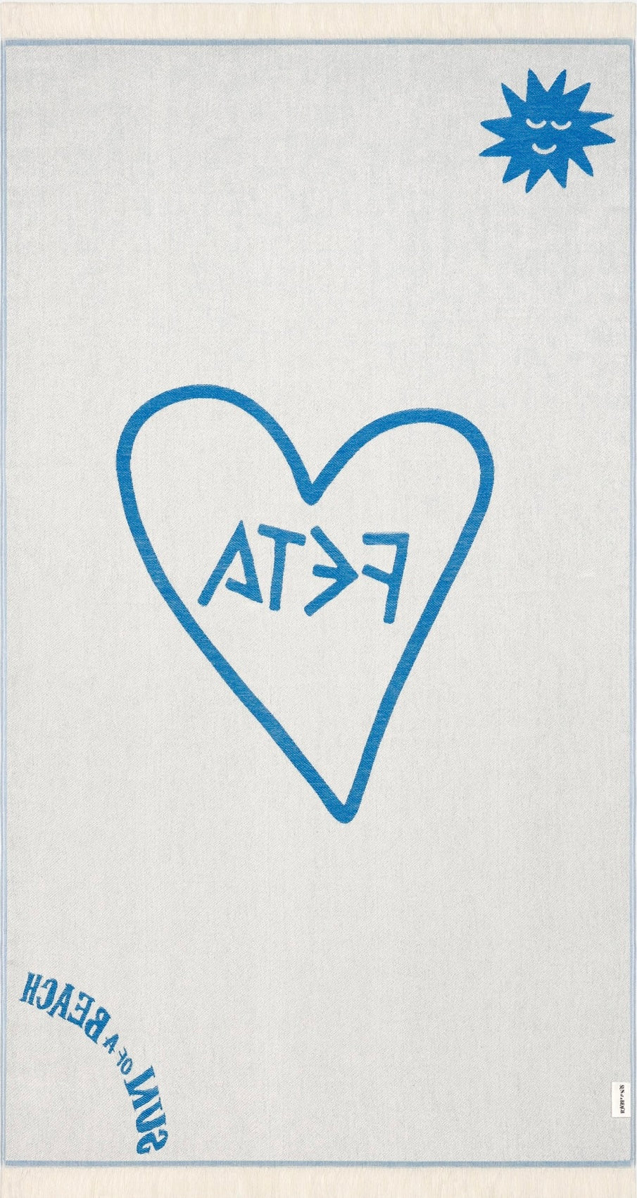 Feta Bright Blue Feather Beach Towel