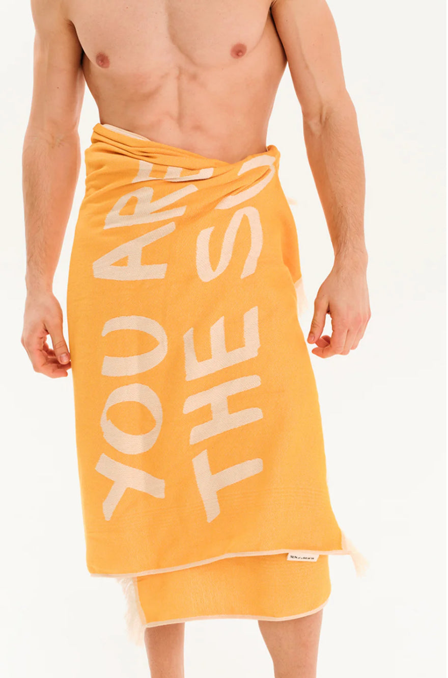 You Are The Sun Sunflower Feather Beach Towel
