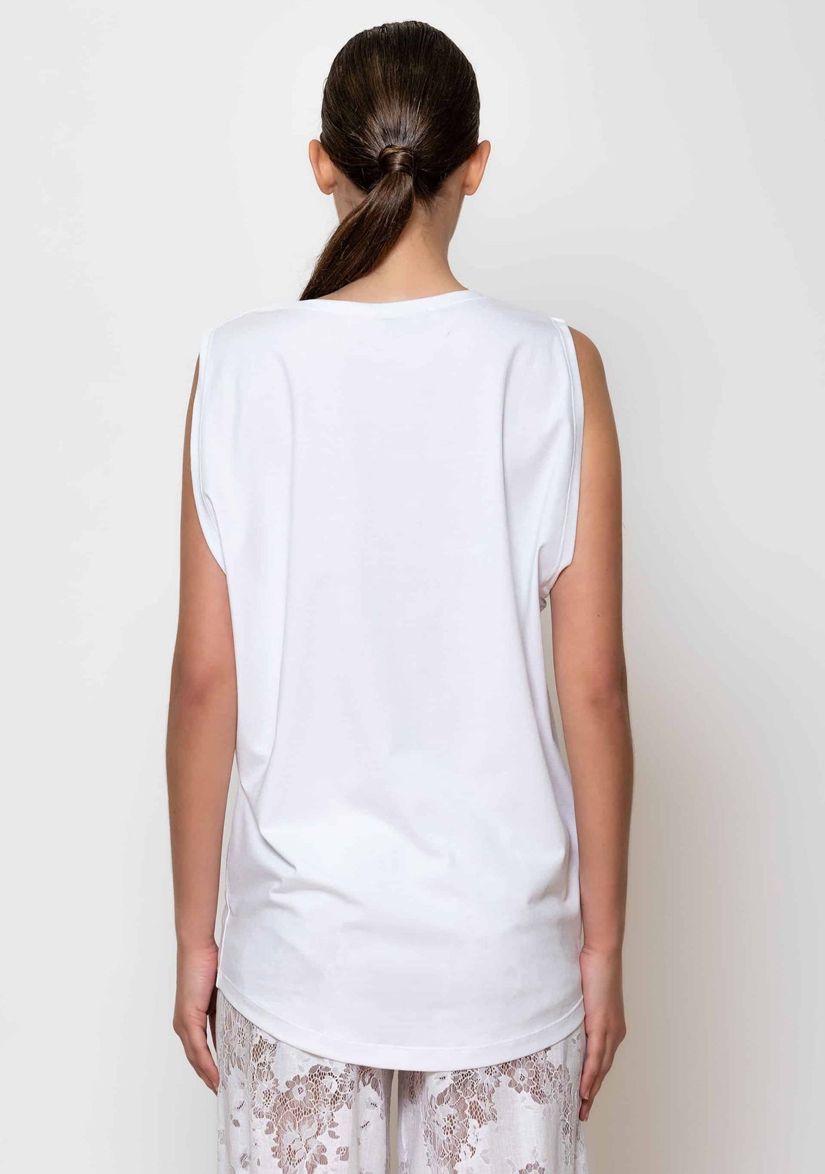Eye and logo embellished T-shirt