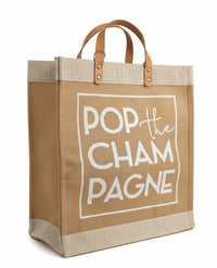 Pop The Champagne Jute Bag