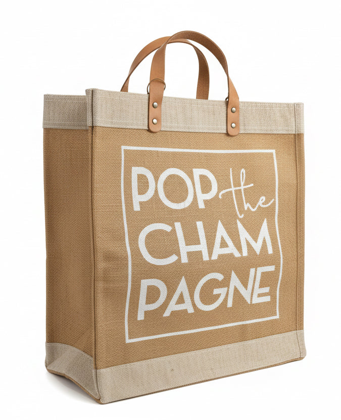 Pop The Champagne Jute Bag