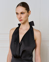 Mini Halter Dress With Feathers