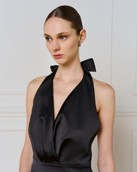Mini Halter Dress With Feathers