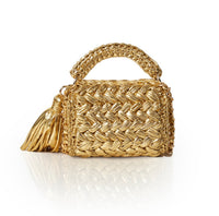 Seville Metallic Crochet Bronze Crossbody Bag