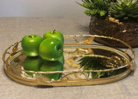 16"L Oval Mirror Tray
Leaf Design