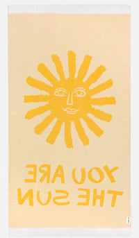 You Are The Sun Sunflower Feather Beach Towel