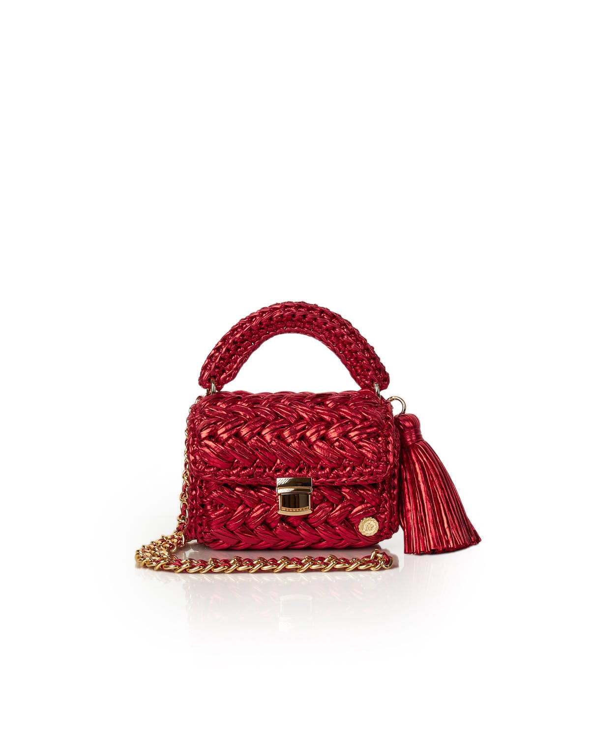Seville Metallic Crochet Bronze Crossbody Bag