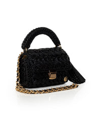 Seville Metallic Crochet Bronze Crossbody Bag
