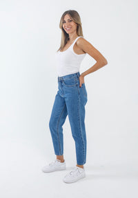 Cynthia Mid Blue Straight Leg Jeans