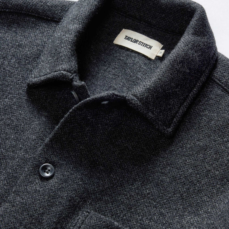 The Evans Overshirt -Charcoal Birdseye Wool