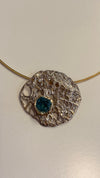 Fishnet Silver Aqua Raw Necklace