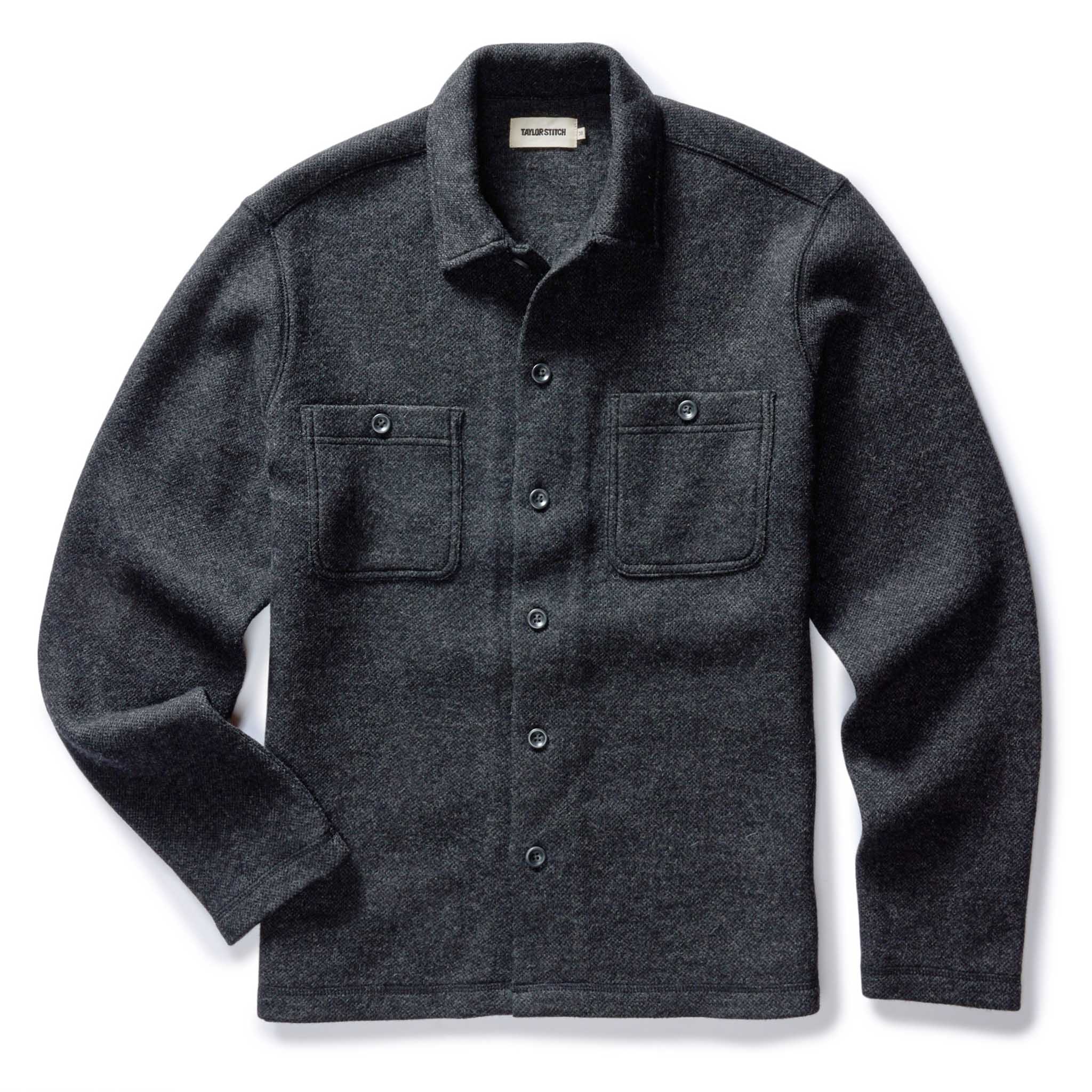 The Evans Overshirt -Charcoal Birdseye Wool