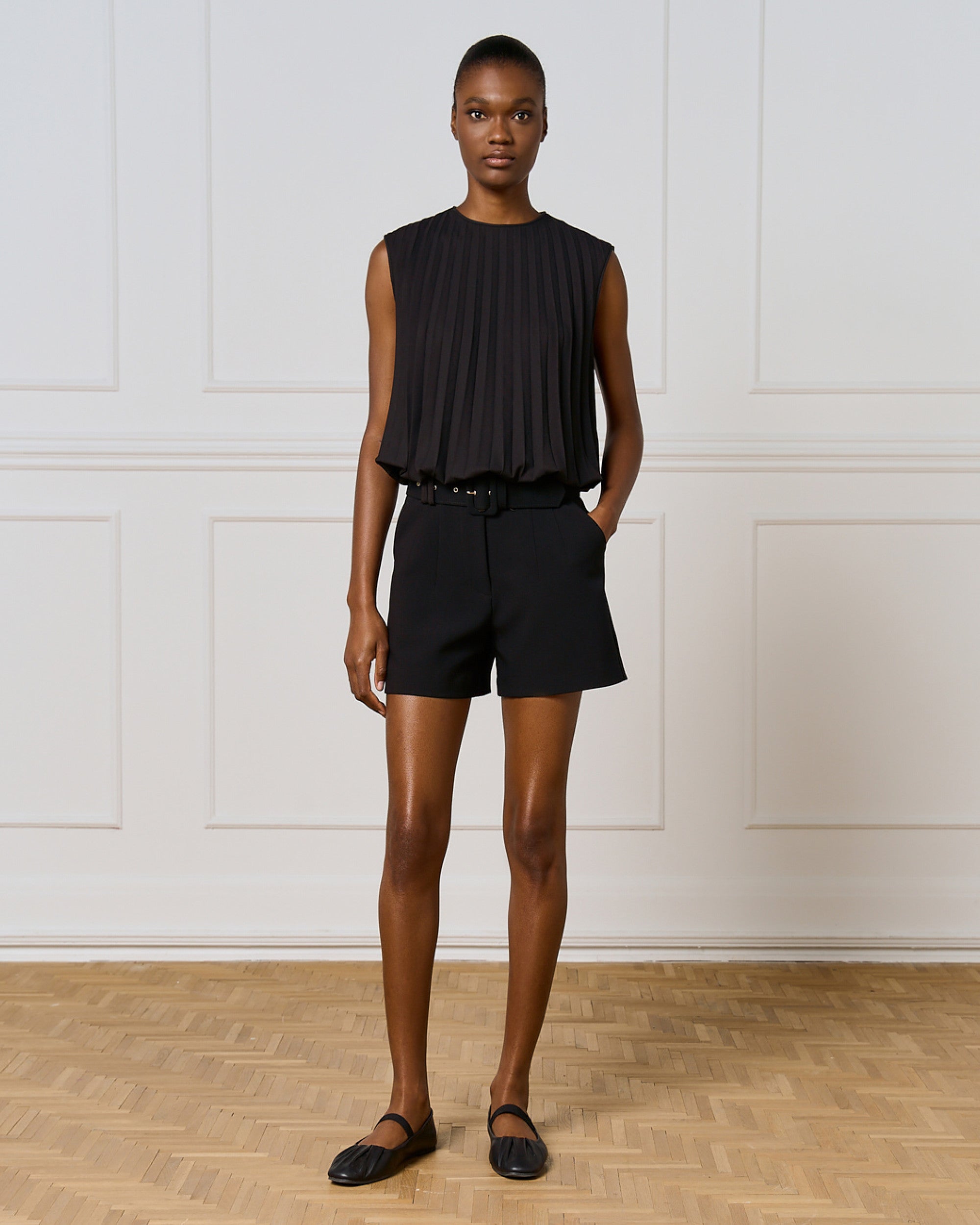 High-Waist Shorts With Belt
