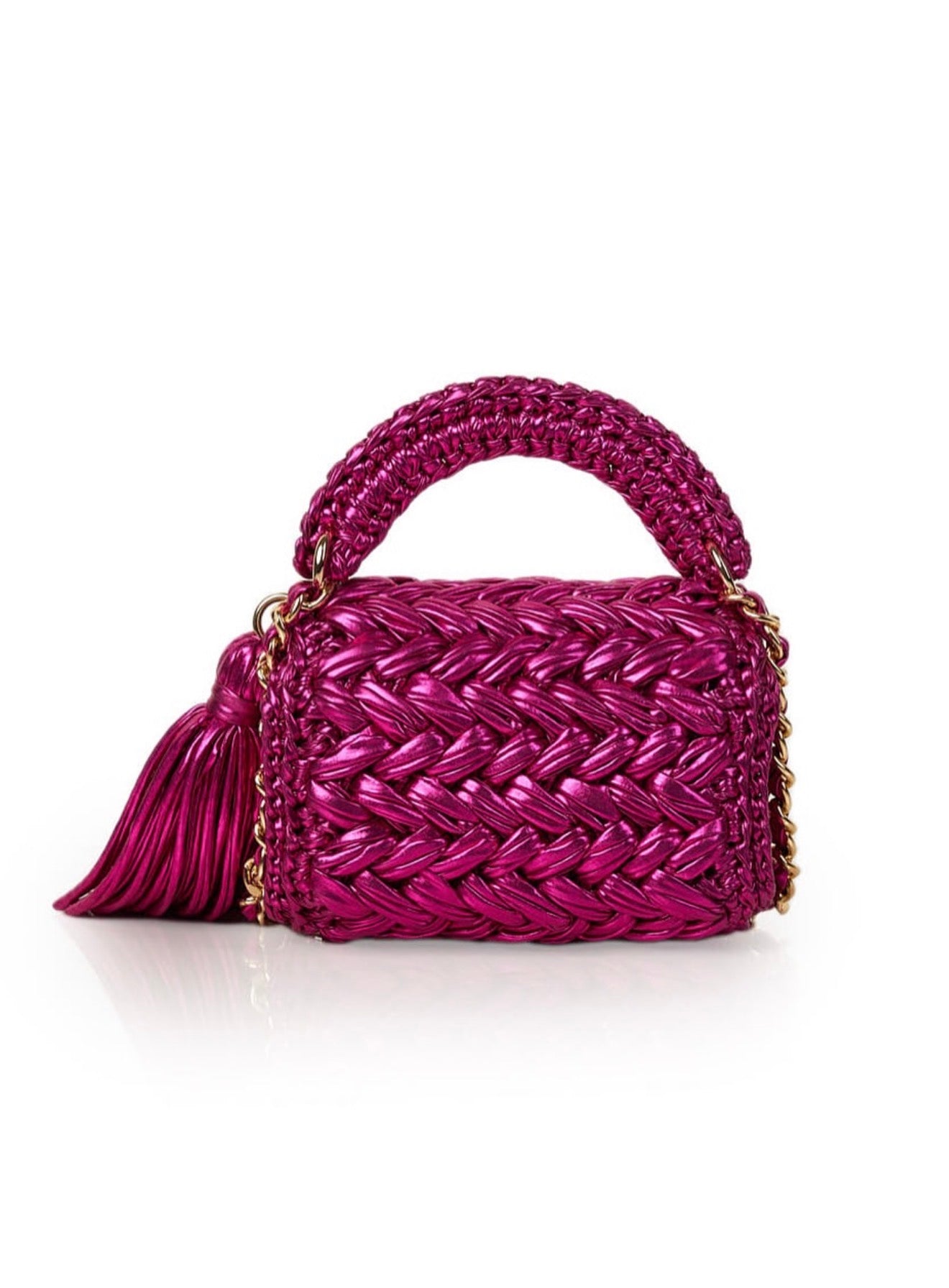 Seville Metallic Crochet Bronze Crossbody Bag