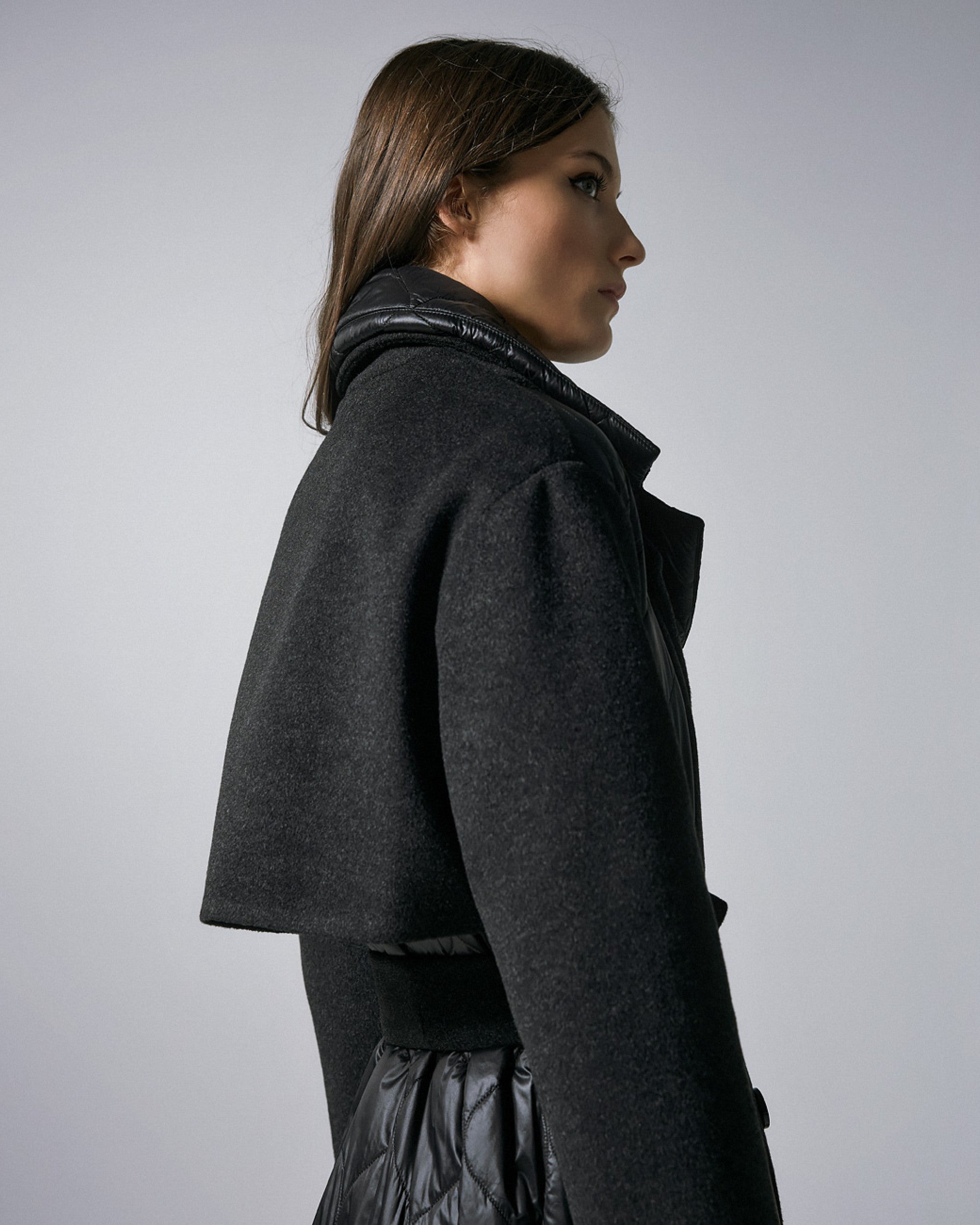 Long Coat with Mix Quilt