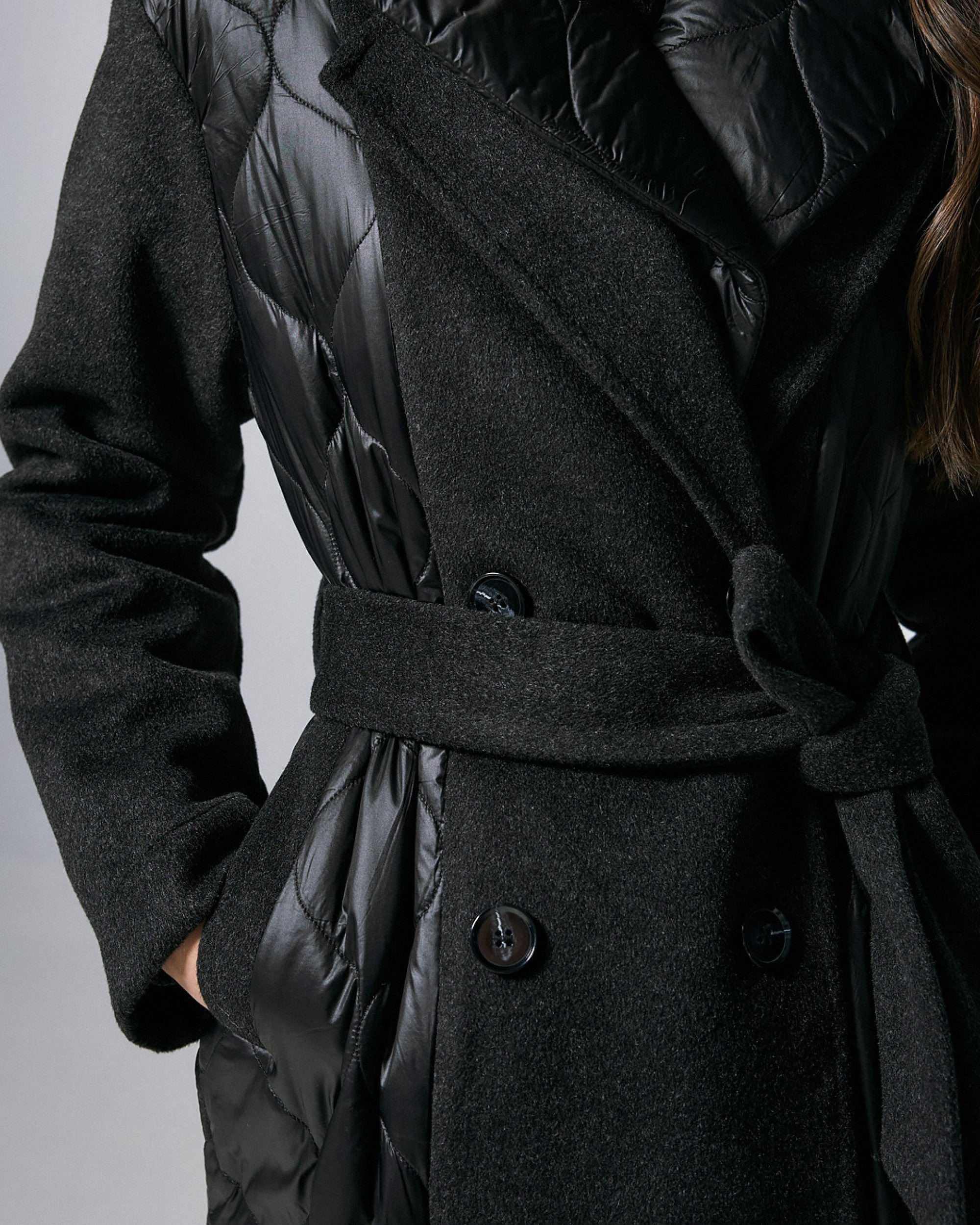 Long Coat with Mix Quilt