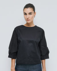 Taffeta Puffy Sleeve Blouse