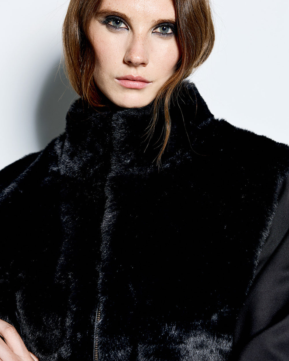 Black Faux Fur Vest