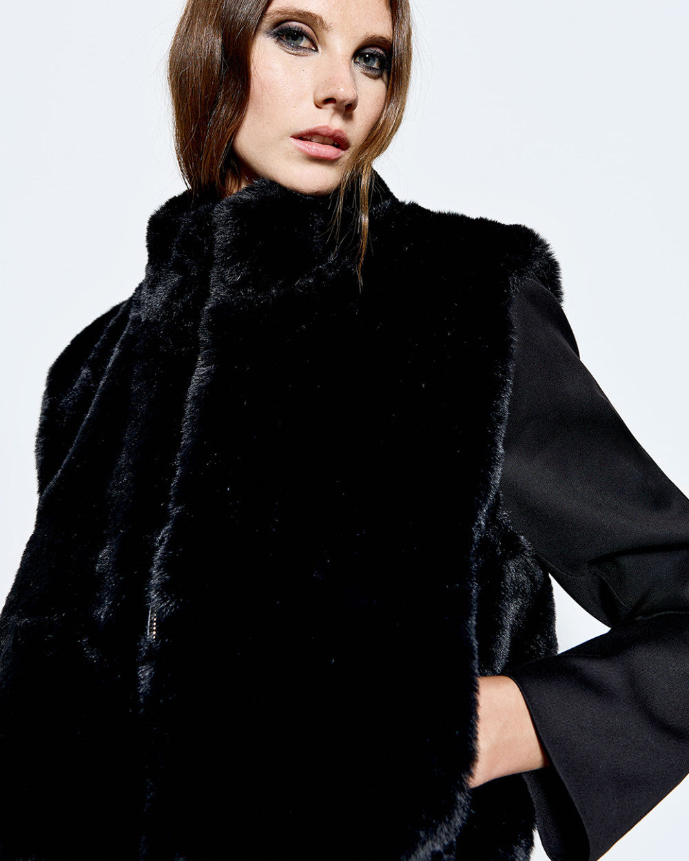 Black Faux Fur Vest