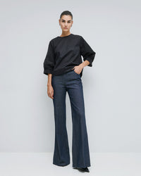 Taffeta Puffy Sleeve Blouse