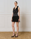 Mini Halter Dress With Feathers
