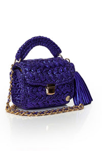 Seville Metallic Crochet Bronze Crossbody Bag