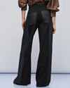 Wide Leg Pants with Denim Details