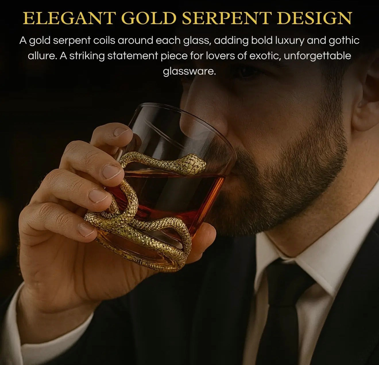 Snake Serpent Whisky Glasses - Set of 2