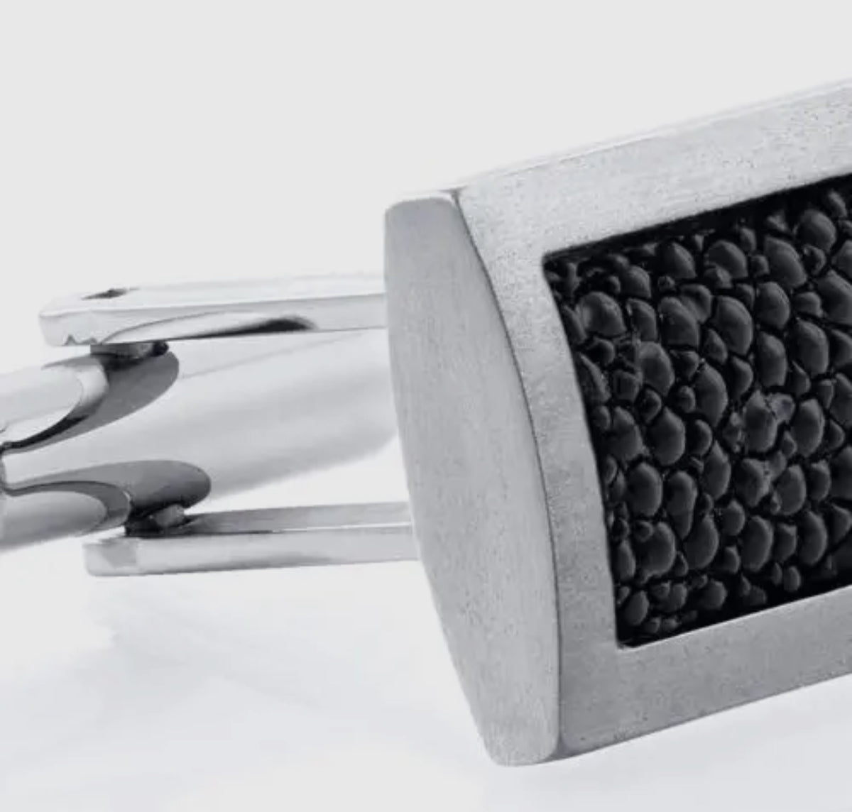 Men's Black Bubble Texture Titanium Cufflinks