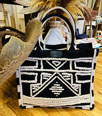 Iman Black and White Tote Bag