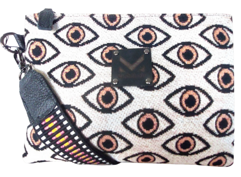 Zea Clutch Brown Evil Eye