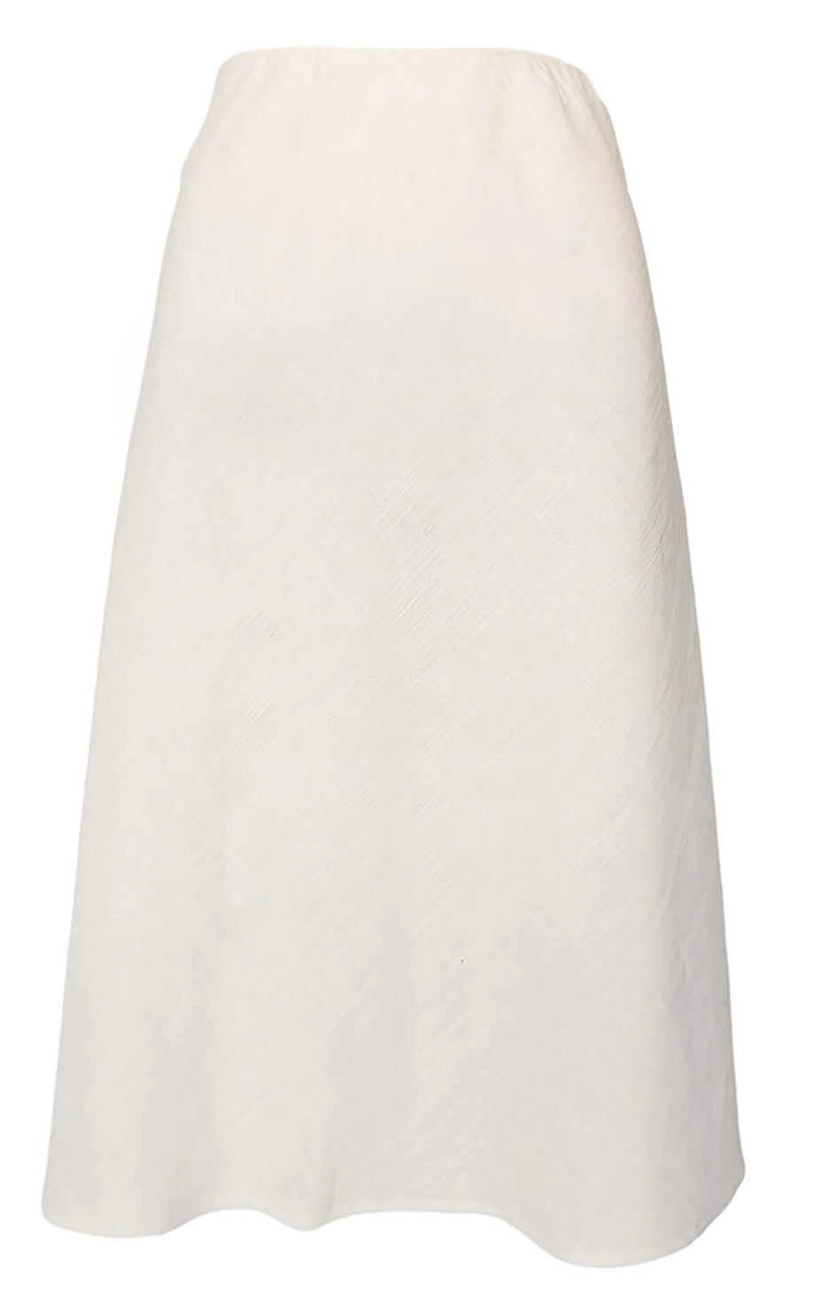 MIDI Linen Blend Skirt With Elastic Waist