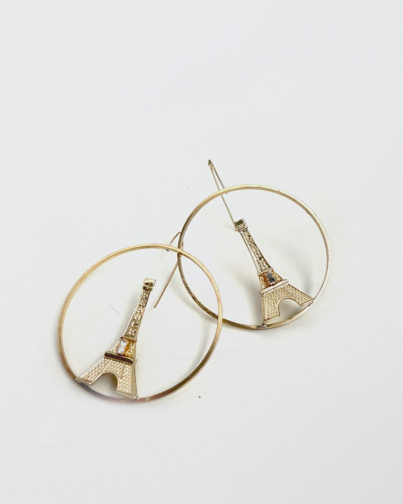 Eiffel Tower Hoop Earrings