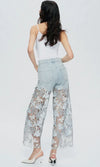 High Rise Wide Leg Lace Jeans