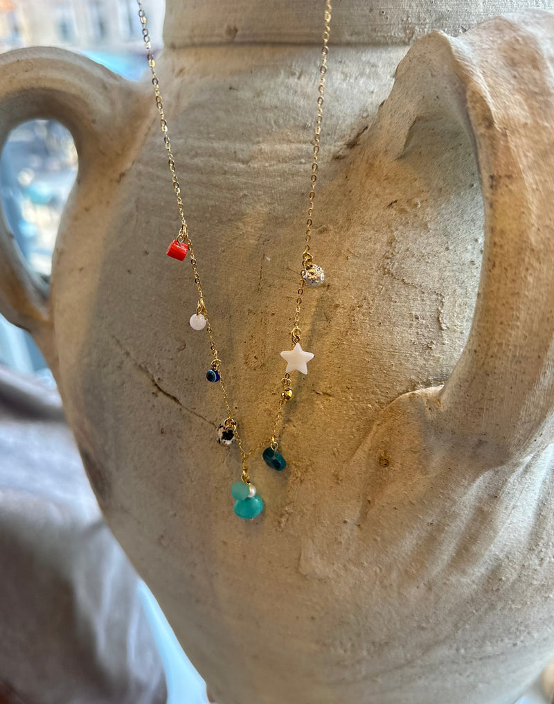 Multi Color Island Blue Necklace