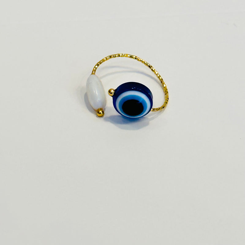 Large Flat Evil Eye With Pearl